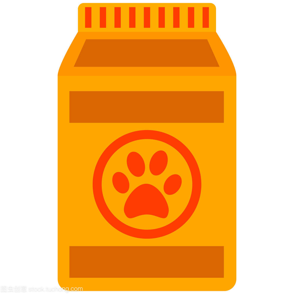 彩色卡通宠物食品袋图标海报